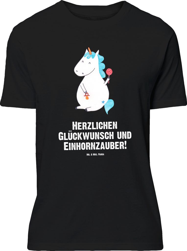 Mr. & Mrs. Panda Größe M T-Shirt Einhorn Baby - Schwarz - Produktbild 