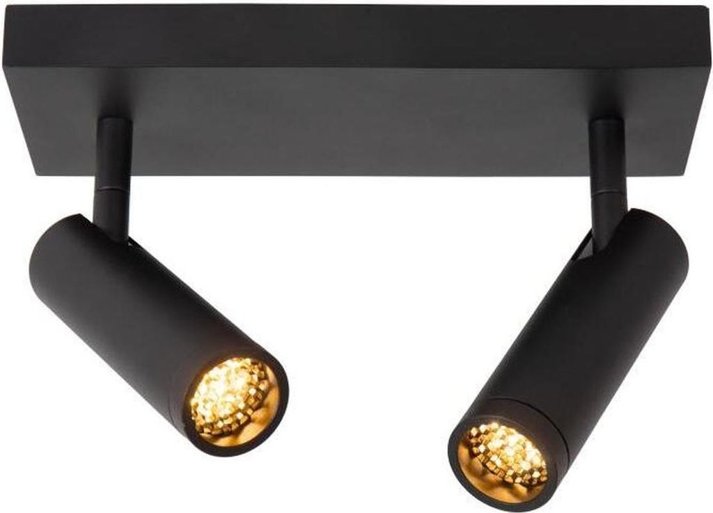 Spot Strahler Aluminium verstellbar Schwarz GU10 2-flammig länglich Modern