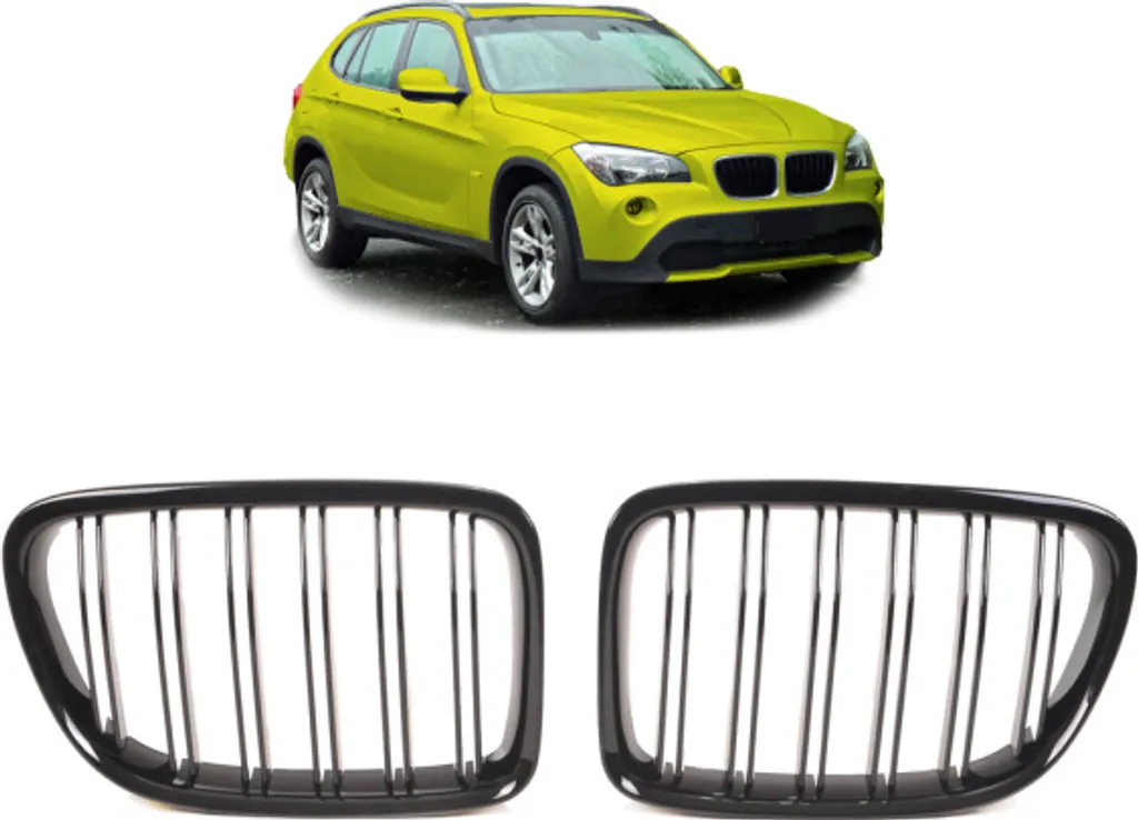 Calandre BMW X1 E84 en Noir Brillant Double Barre Haute Qualité ABS