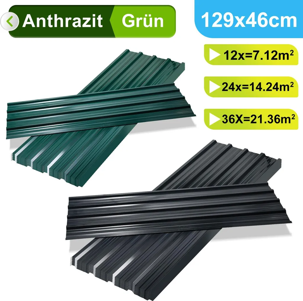 Offerta Izrielar 24 Lamiere Zincate 129x46 cm 14 m² per Esterni