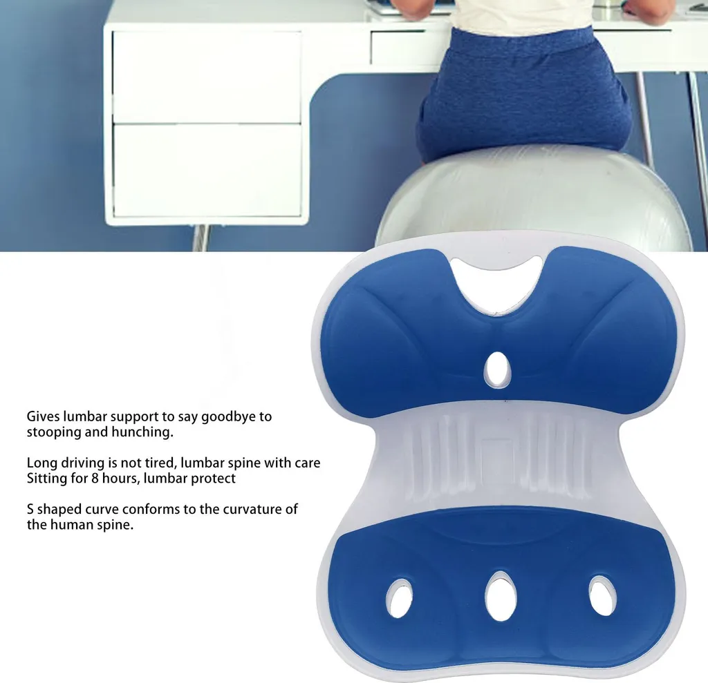 Support lombaire respirant bleu avec structure corrective pour le dos - 3