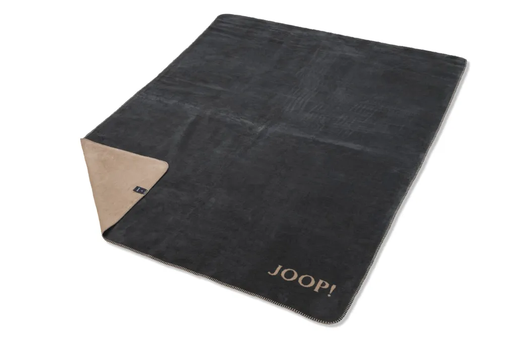 Couverture Joop ! Uni-Doubleface Anthracite Caramel en 150x200 cm