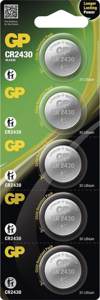 GP 0602430C5 5 GP Knopfzellen CR2430 3,0 V Productafbeelding 
