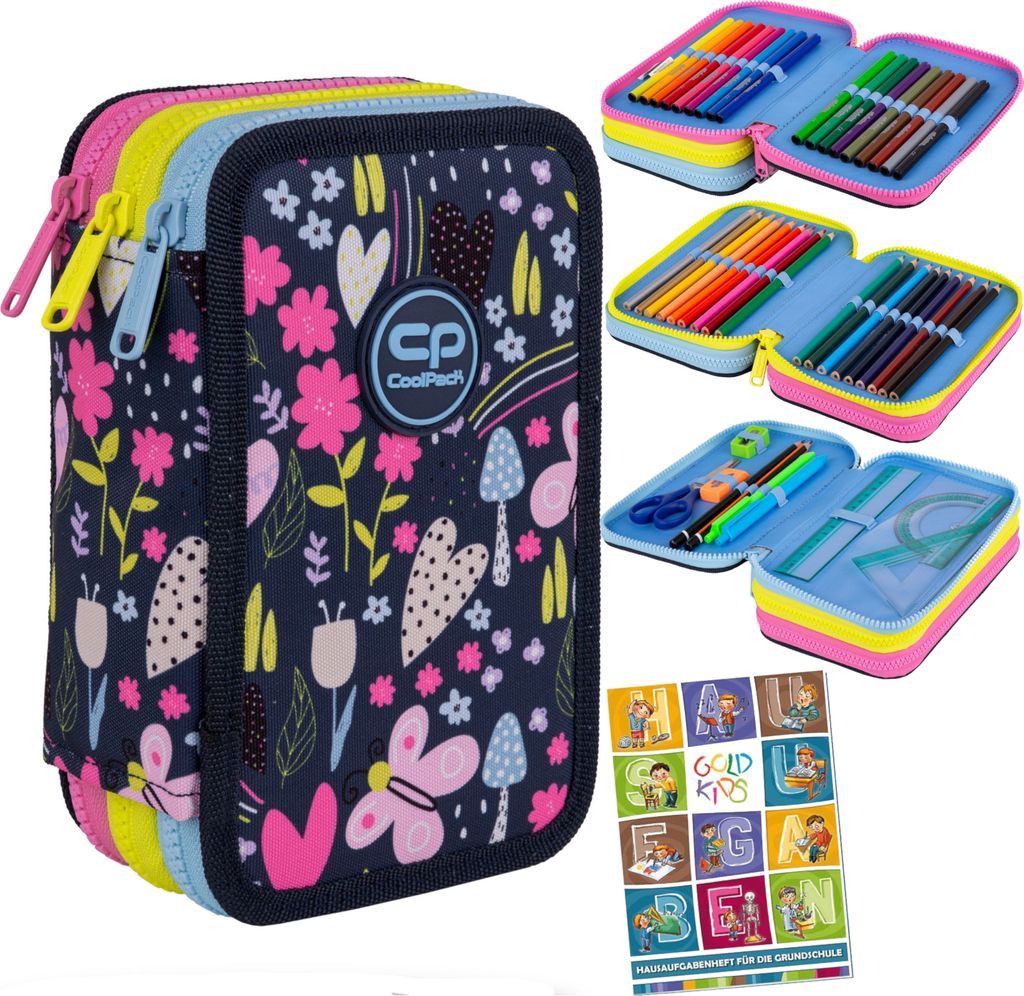 Federmäppchen 3 Fächer - Mäppchen für Mädchen und Jungen - Produktbild 