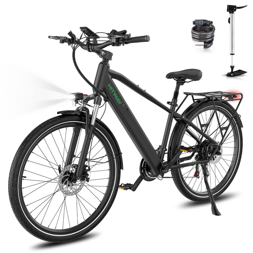 HITWAY 27,5 Zoll E Bike,21-Gang E-Fahrrad ,MTB Citybike, 36V 12,8Ah Akku, 50-80KM, 250W Motor & 25km/h, APP,NFC, Pedelec Elektrofahrräder