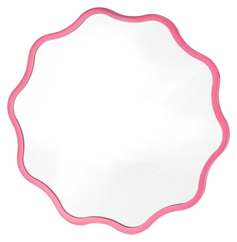 Zrkadlo do kúpeľne – okrúhle – ružové – 25 x 1 x 25 cm Obrázok produktu 