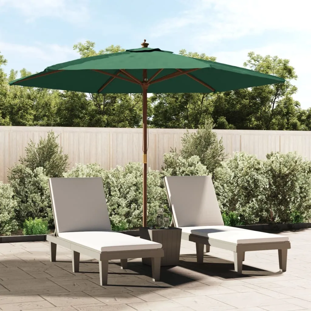 Ombrellone da Giardino 3m in Legno Verde | Protezione e Risparmio