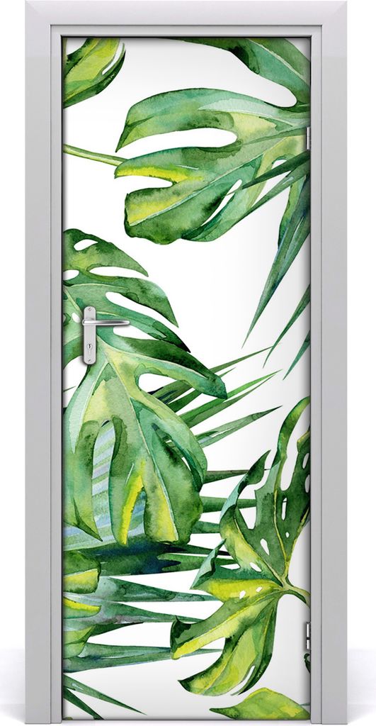 Tulup Türaufkleber 75x205 cm Dekorative Aufkleber Selbstklebend Wasserdichte Tapete Abnehmbar Schlafzimmer Wohnzimmer Wohnkultur - tropische Blätter