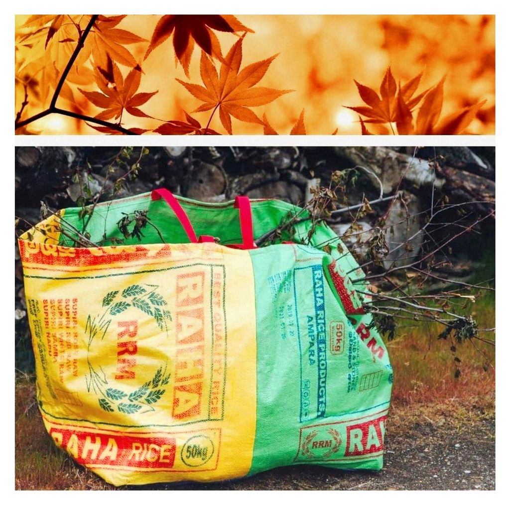 XL 160 Liter Laubsack rechteckig 55 x 65 x 45 cm – Gartenabfallsack XXL – Fairtrade Gartensack – Gartentasche aus Reissäcken