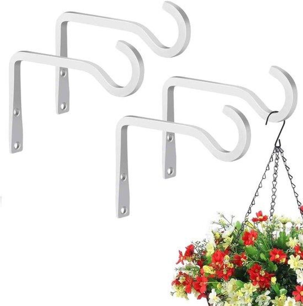 4er Set Gartenzaun Öffner, Gartenzaun Haken Pflanzenteller Haltersatz Haken für Garten Rasen Blumenpotten Vogelfutter Pflanzenlaterne Windspiel (...