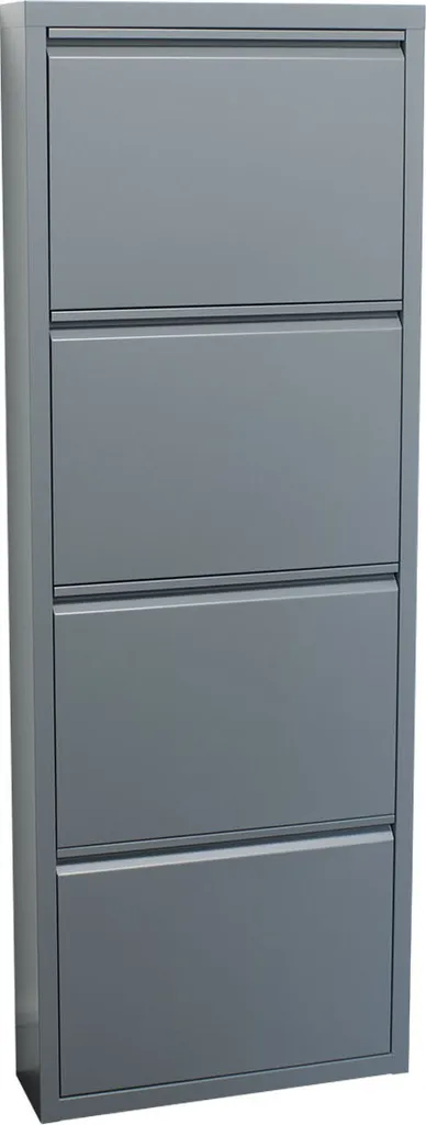 Scarpiera Pisa 4 Ante Grigio Metallizzato - Mobile Ingresso Già Montato