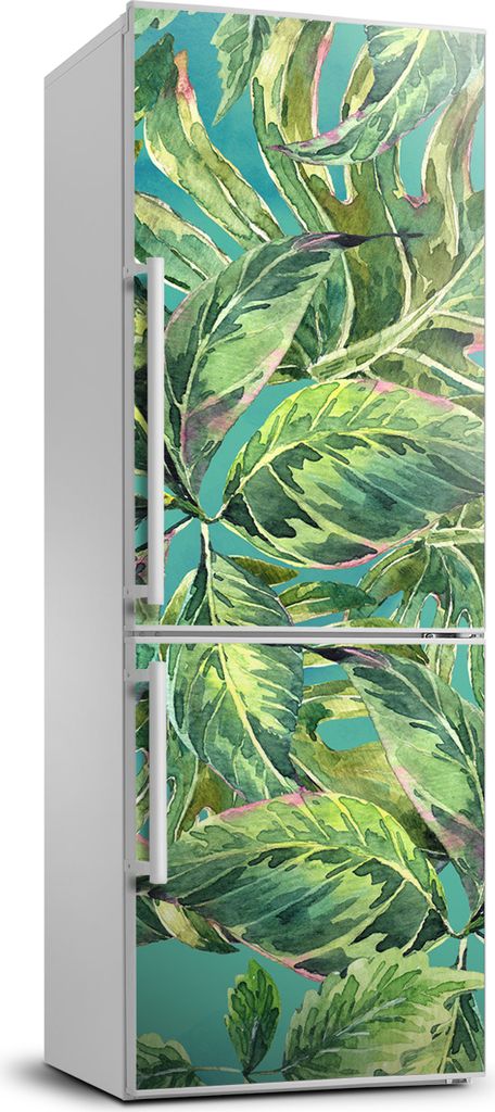 Tulup Kühlschrankdekoration - 70x190 cm - Aufkleber auf dem Kühlschrank - tropische Blätter