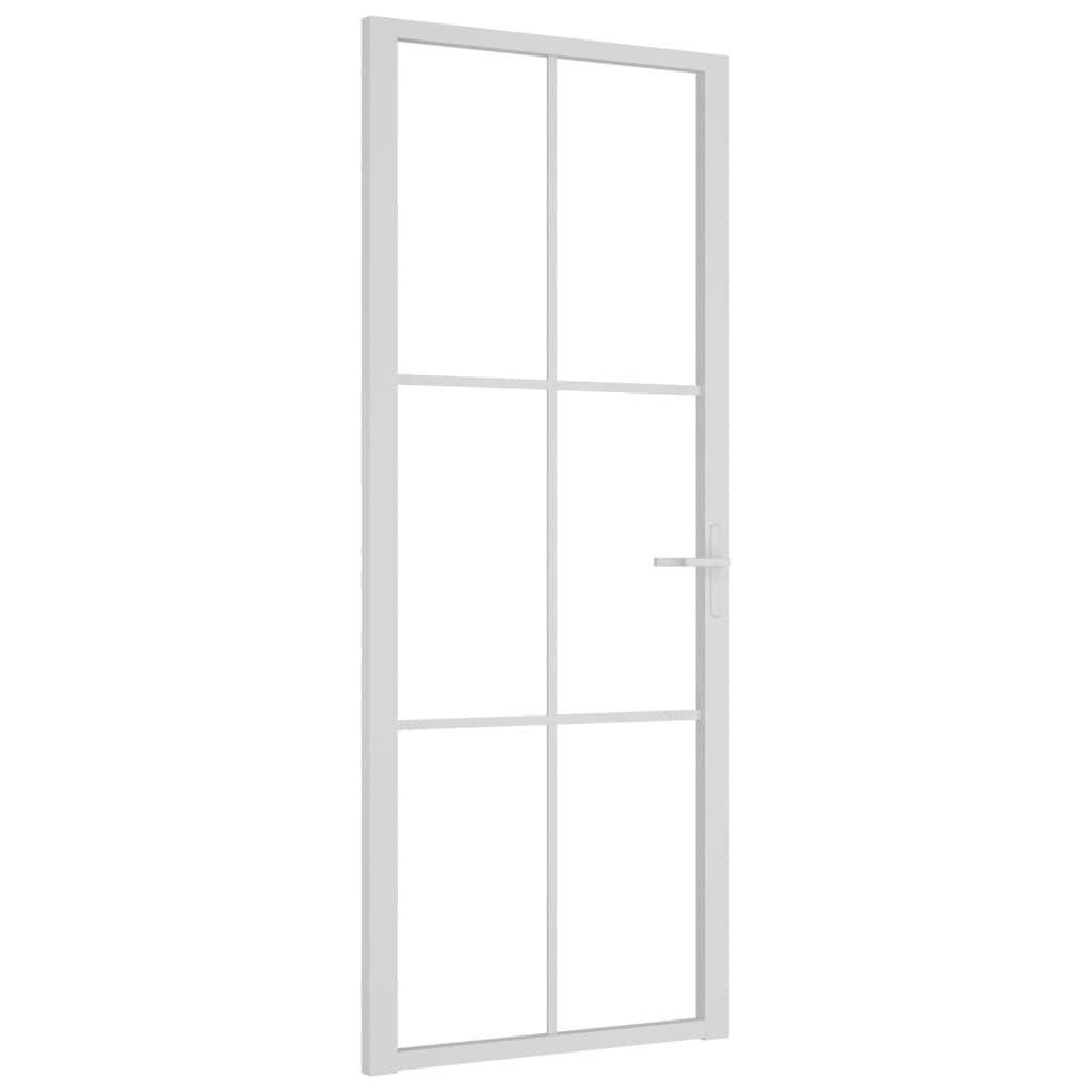 vidaXL Innentür 83x201,5 cm Weiß ESG-Glas und Aluminium Produktbild 