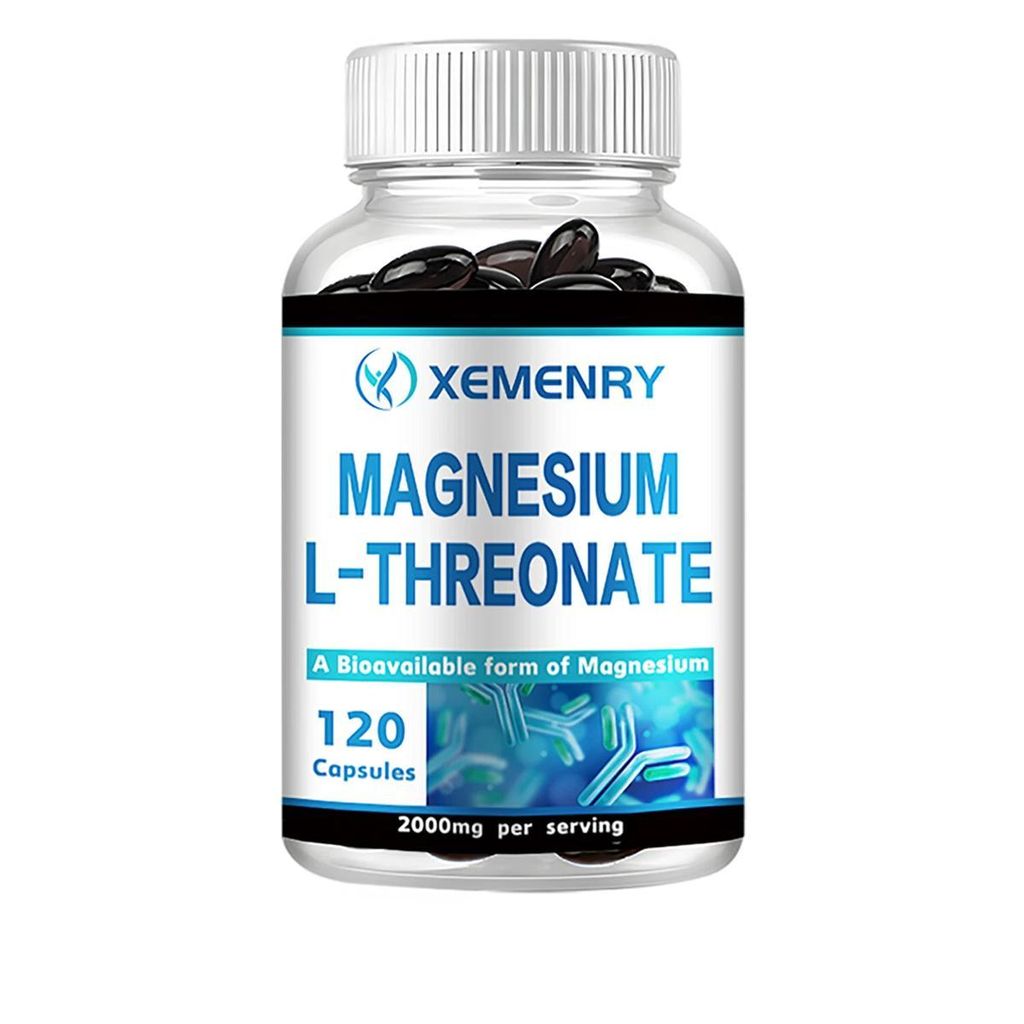 Magnesium L-Threonate 2000mg (120 Kapseln) Nahrungsergänzungsmittel, Gehirn, Nerven, Kognitiv, Gedächtnis, Schlaf