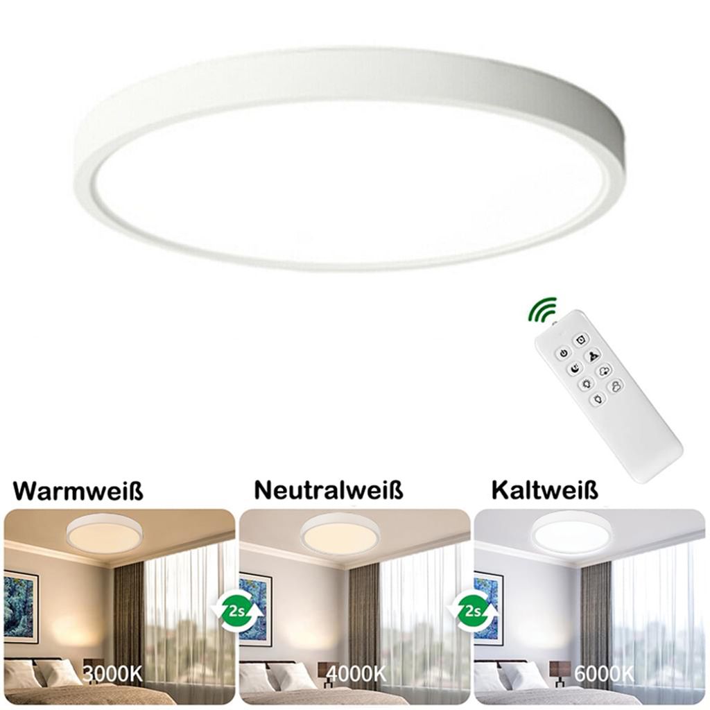 12W Kaltweiß Deckenlampe LED Deckenleuchte Ultraslim Wohnzimmer Wandlampe Büro# 