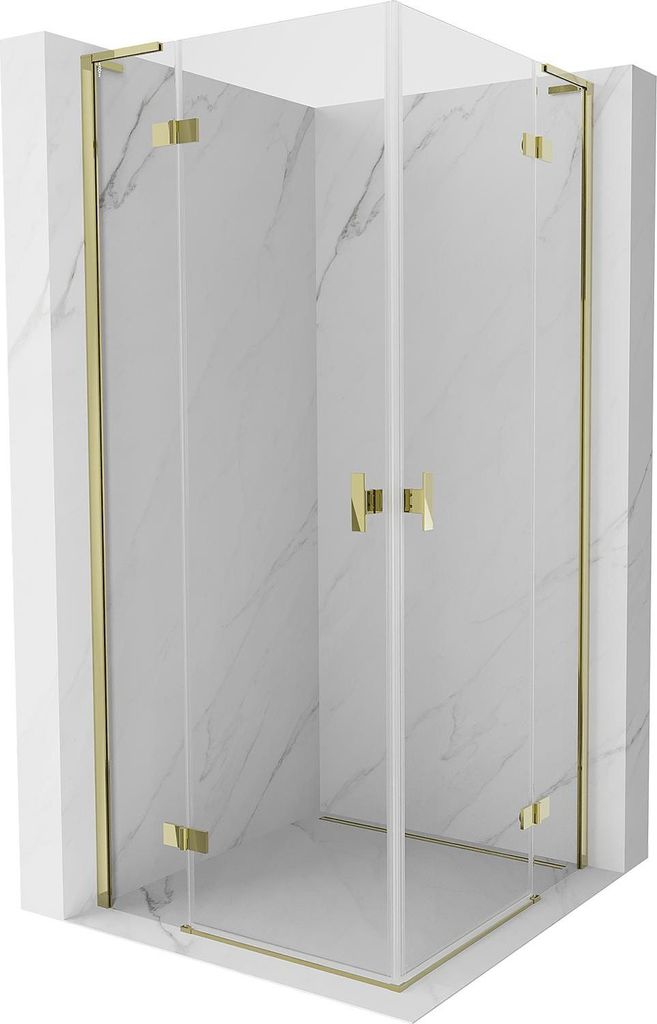 Mexen Mist-H L Duo Duschkabine mit Schwingtür 110 x 110 cm, transparent, gold - 8A5L-110L-110P-50-00