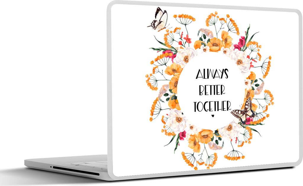 MuchoWow Laptop Aufkleber Sticker Cover Zitate - Zusammen ist es immer besser - Sprichwörter 36.5x27.5 cm - Laptop-Sticker