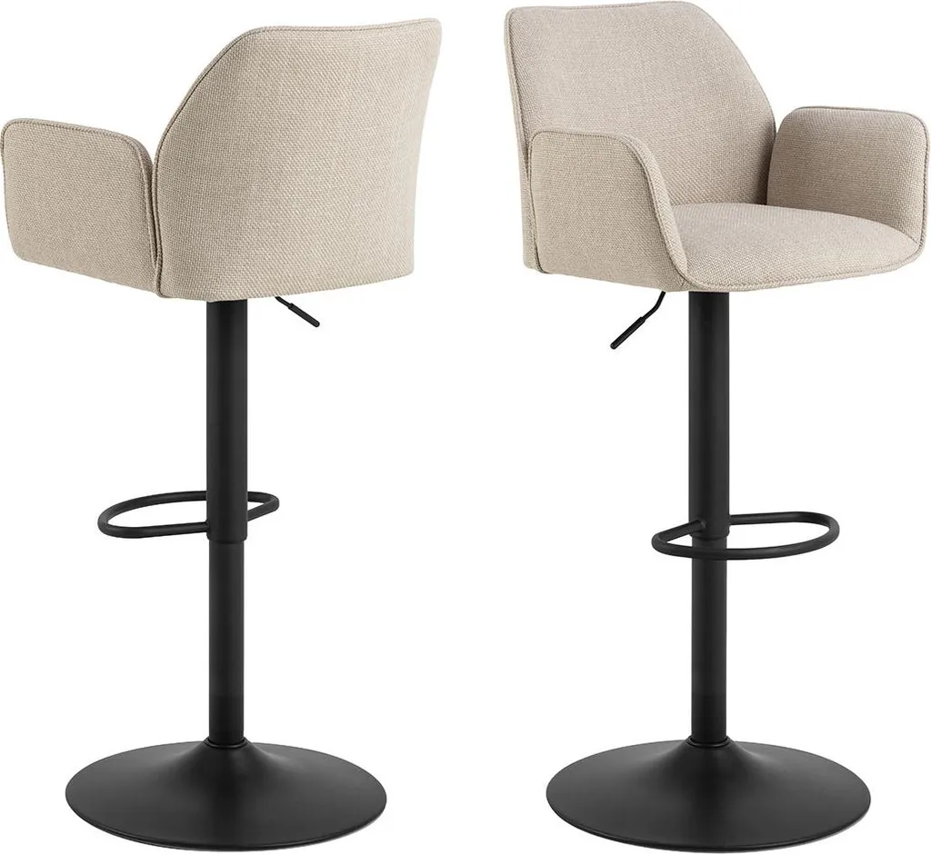 Tabouret de bar Glenda beige idéal pour manger sur îlot de cuisine