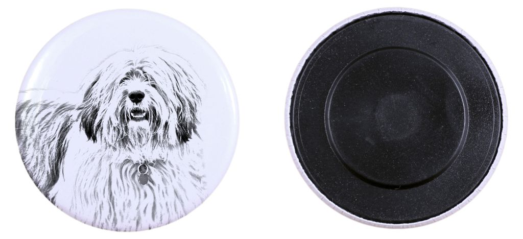 Polnischer Niederungshütehund, PON Magnet mit einem Hundepfotenabdruck, außergewöhnlich leicht, starker Magnet, handgefertigtes Produkt der Mark...