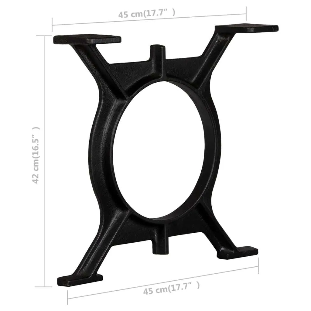 Kit 2 Gambe Tavolino SYFAX™ Ghisa O-Shape - Fai da Te Industriale - 8
