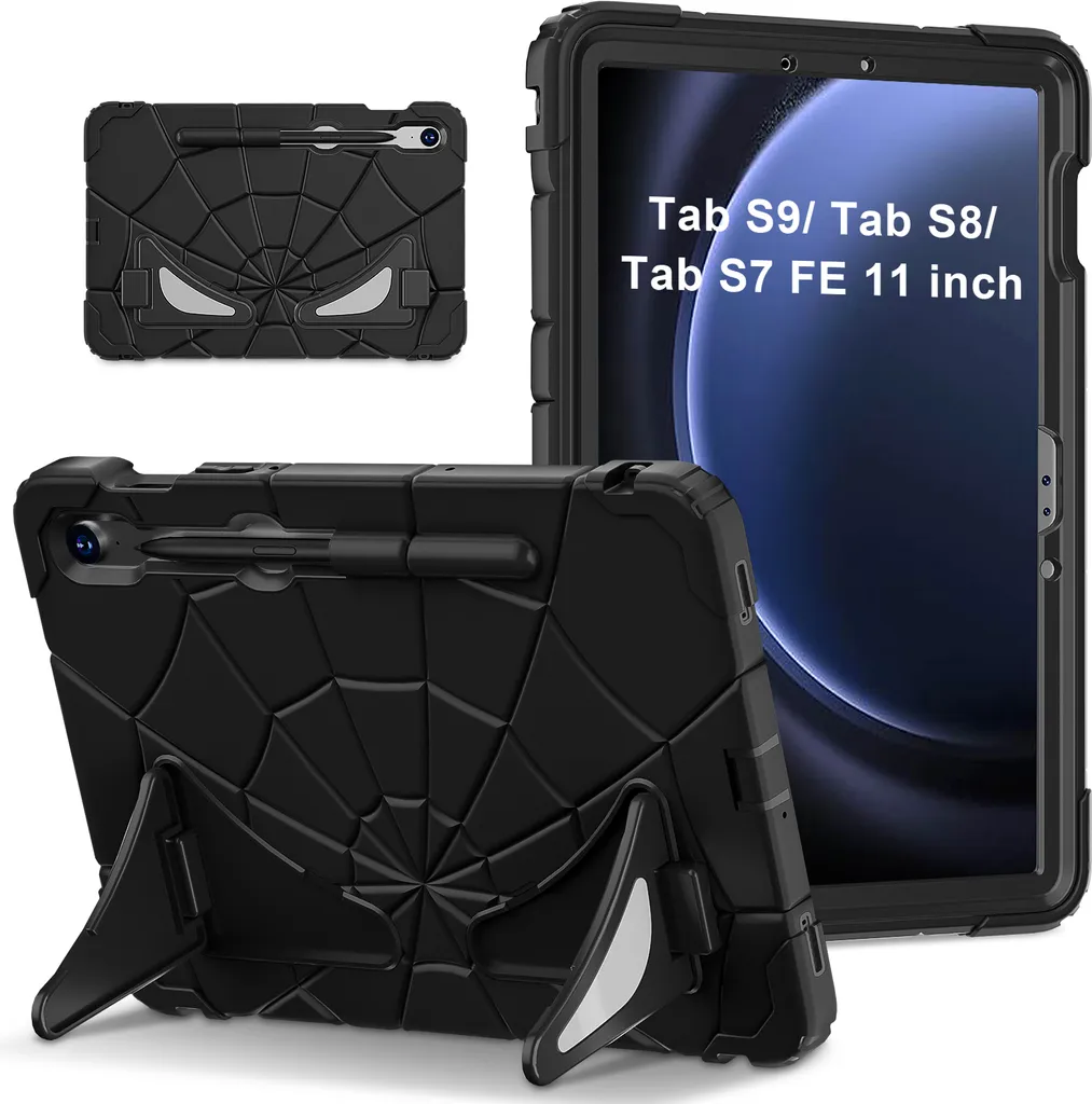 Coque robuste pour tablette Samsung Galaxy Tab S9 FE avec support noir - 2