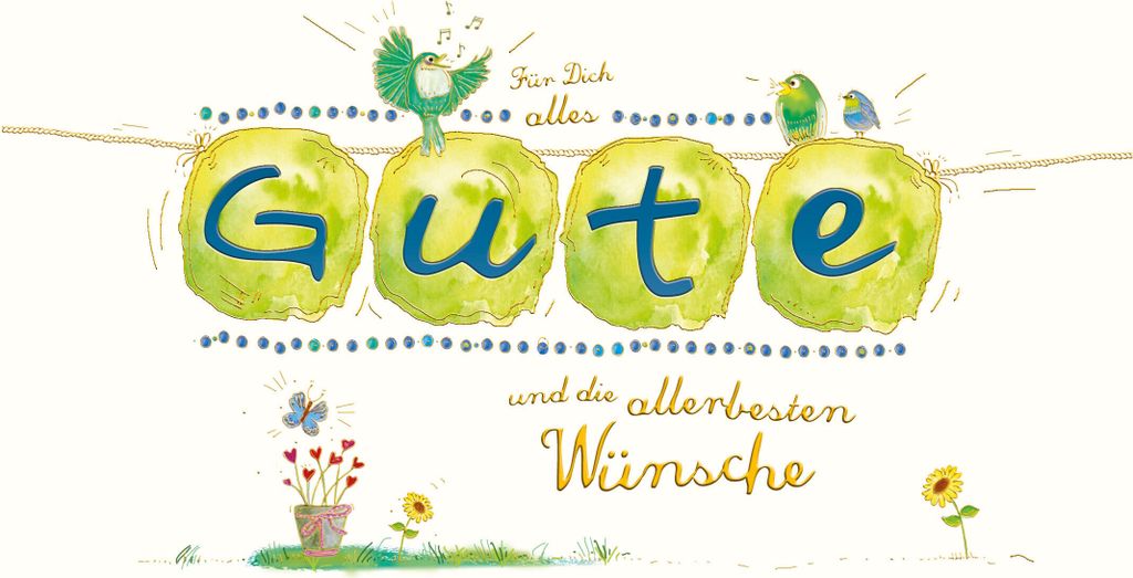 AV - Allgemeine Wünsche - querformat - Glückwunschkarte im Format