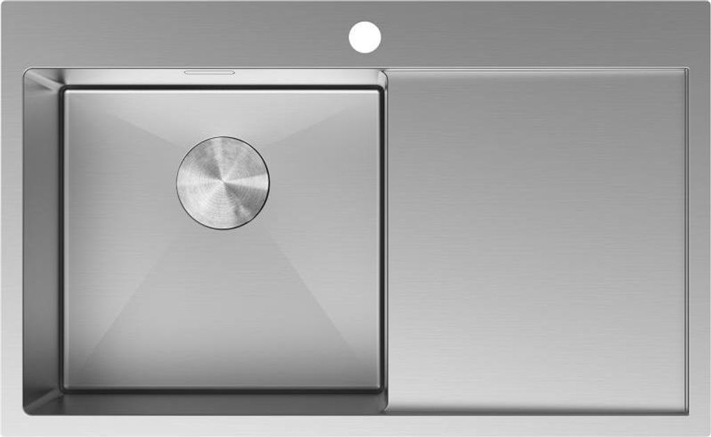 Mexen Exar Edelstahlspüle 1-Becken mit Abtropffläche links 780 x 480 mm, Inox - 6433781010L-01