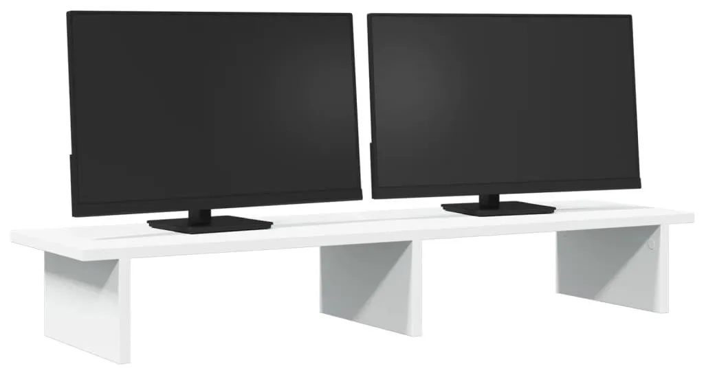 vidaXL Support d'écran Blanc 100x27x15 cm en Bois Composite Robuste