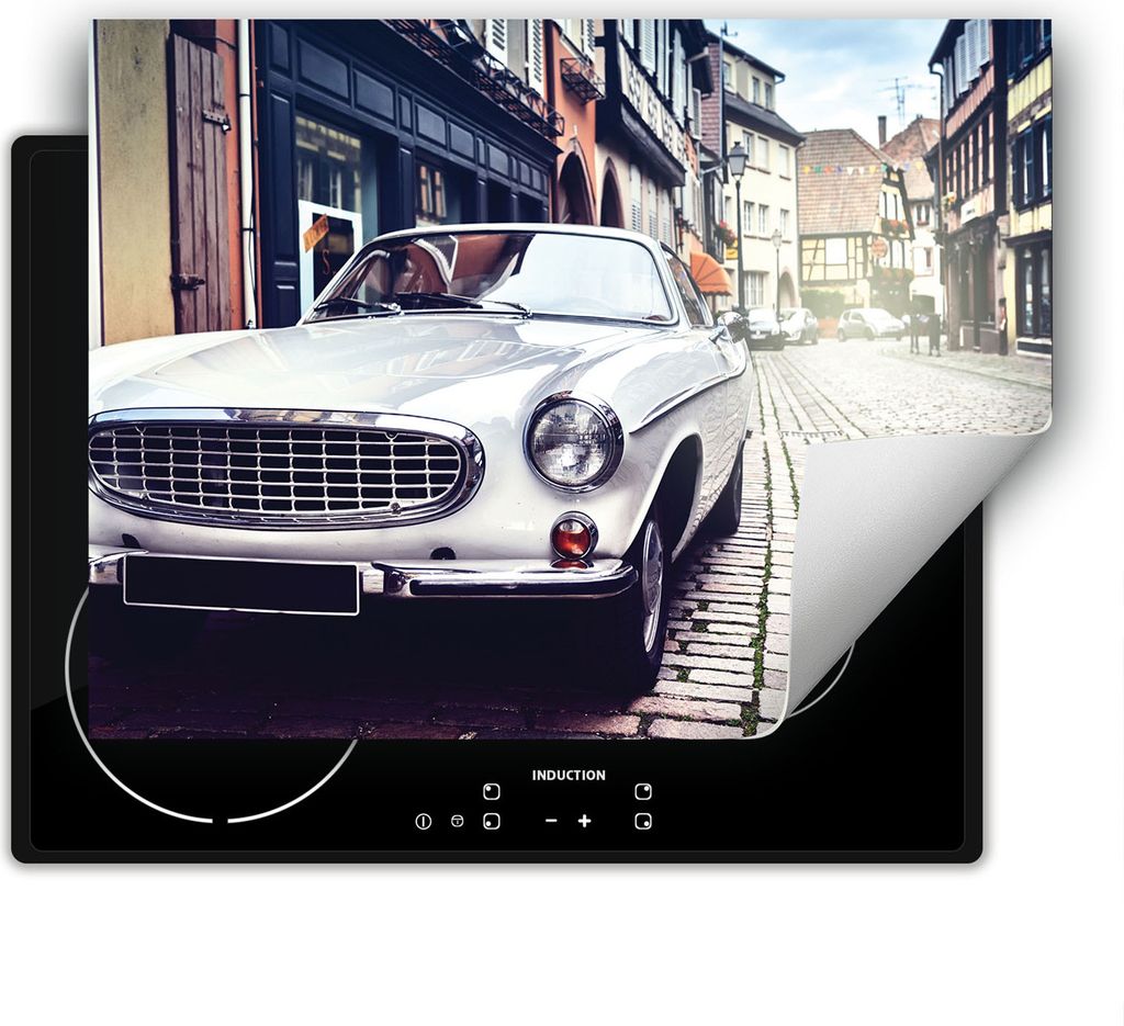 DarHaus Herdabdeckplatte 70x52 cm Anti Rutsch Matte Aufrollbar, Auto - Stadt