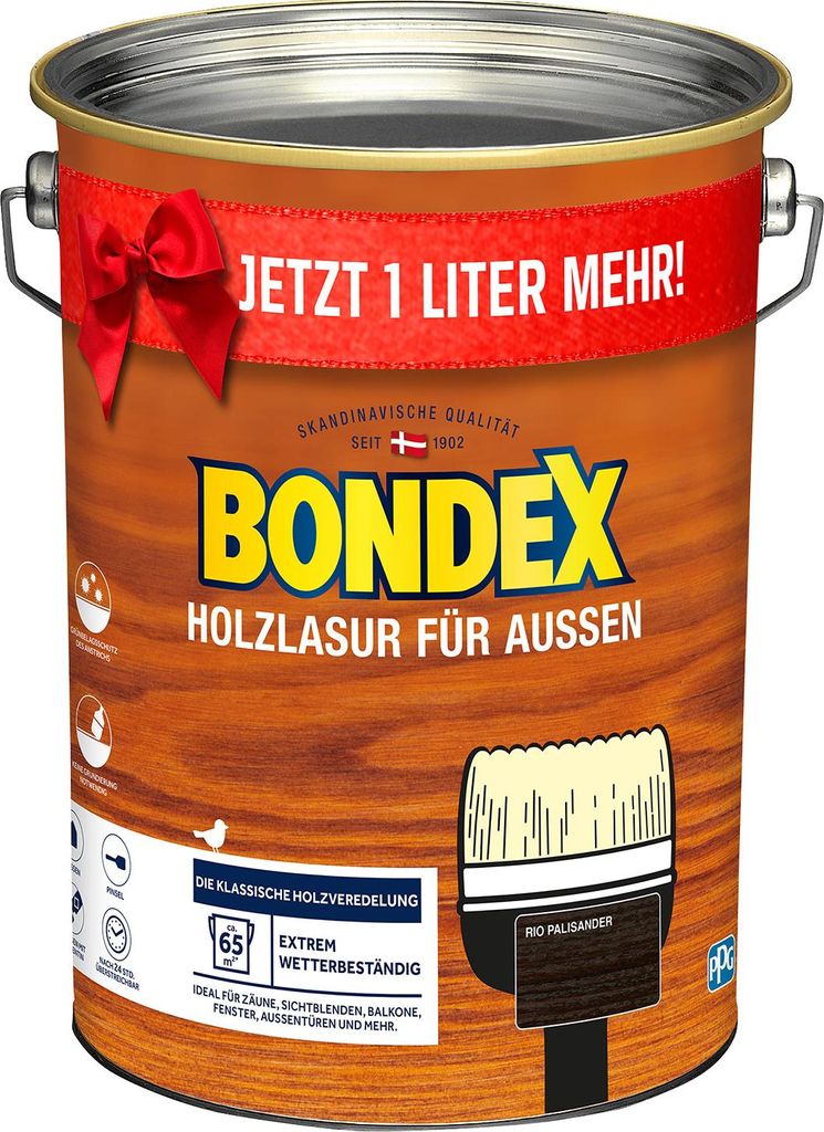 BONDEX Holzschutzlasur rio palisander 5 L Produktbild 