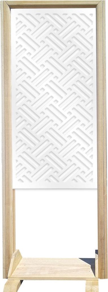 FILOTTO – Raumteiler – Modulierbarer Paravent – 70x190 cm – aus Holz und PVC weiß