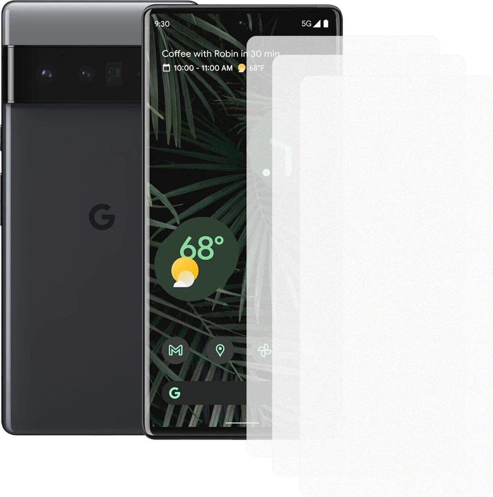 Drei Stück (3x) Display-Schutzfolie Displayschutz-Glas 9H Glas für google Pixel 6 Pro