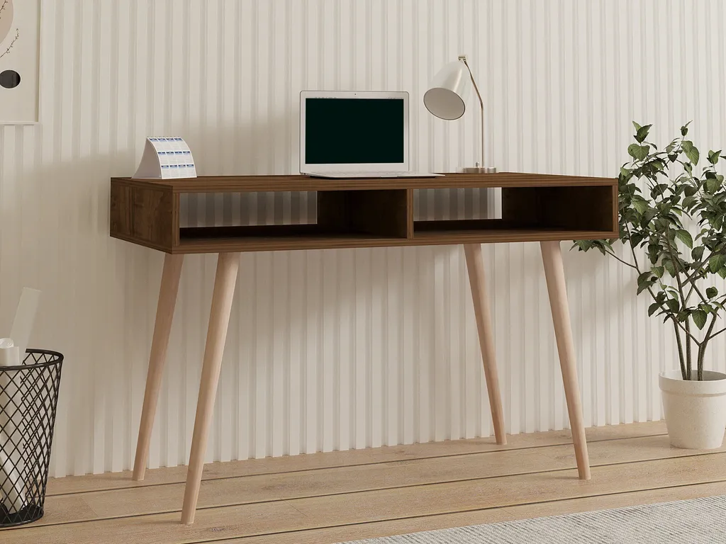 Grande table basse de salon pour apéritif en noyer 120x60x74 cm