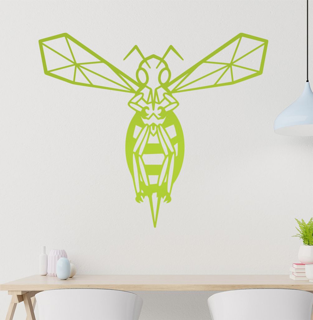 Hornisse Polygon wespe Wandtattoo Wandaufkleber Wall Sticker - Dekoration, Küche, Wohnzimmer, Schlafzimmer, Badezimmer