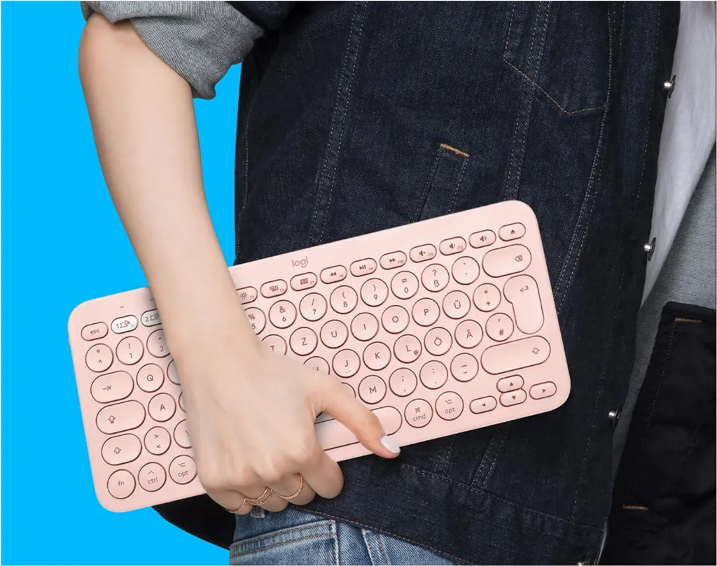 Clavier nomade Logitech K380 rose Mac pour le télétravail et l'université - 13