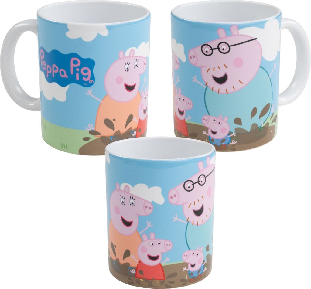 Peppa Wutz Tasse - Matsch Kaffeetasse Becher Kaffeebecher aus Keramik 320 ml