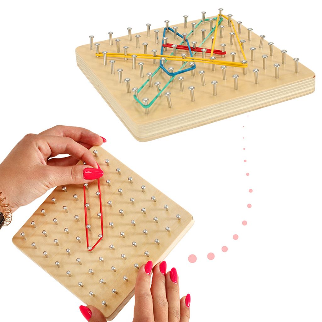 Geoboard geoplan dřevěná skládačka vytvářející tvary pomocí Obrázek produktu 9