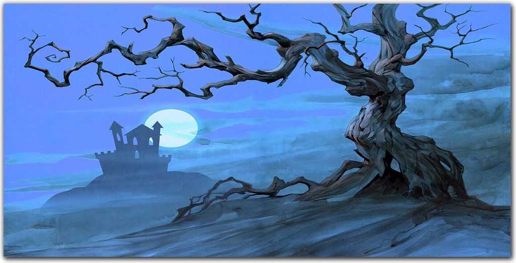 Coloray - Bild aus Glas - Glasbilder - 100 x 50 cm - Dekoration Wohnzimmer Wanddekoration Gehärtetes Glas Küche Glasblock mit Bild - Castle Mond