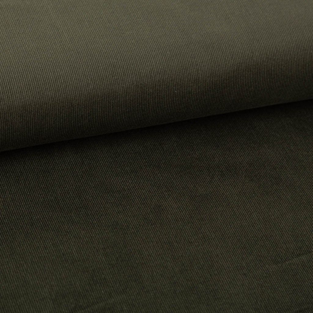 Cord Stoff Babycord 21W Baumwolle uni army green grün 1,40m Breite
