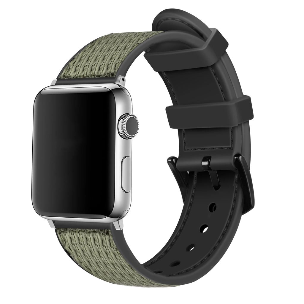 Strap-it Apple Watch 8 Nylon-Hybridarmband (Grün)
