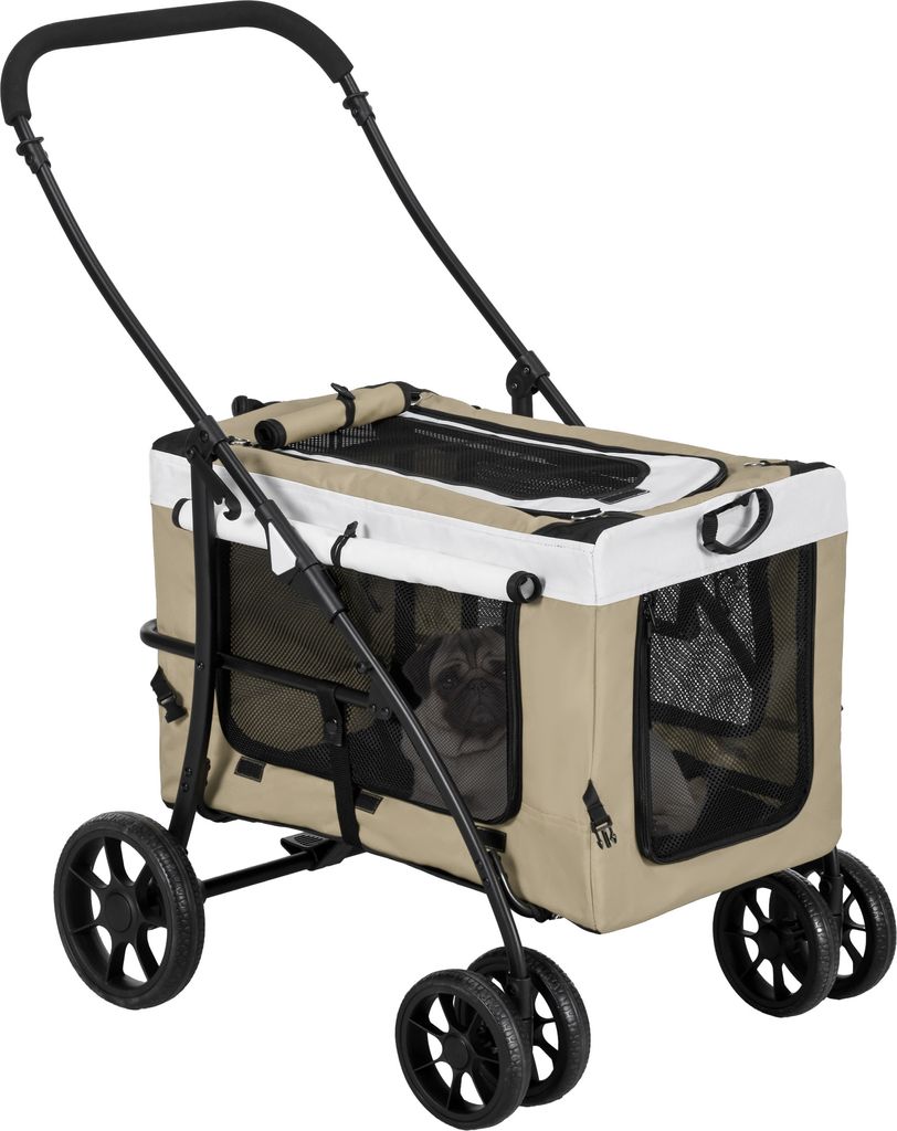 PawHut Poussette pliable animaux chien chat 2 en 1, nacelle Image du produit 