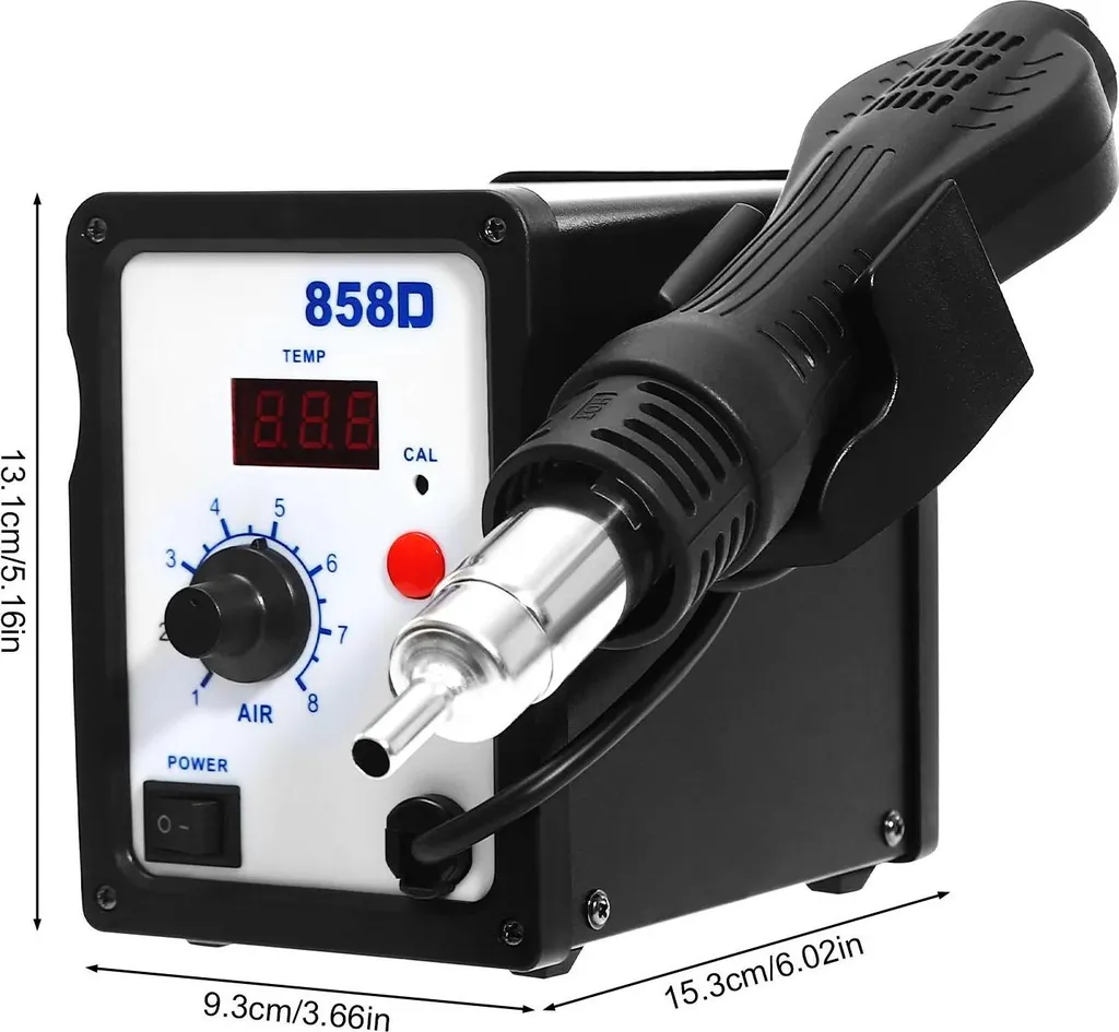 Station 858D à température réglable et ventilateur silencieux 700W