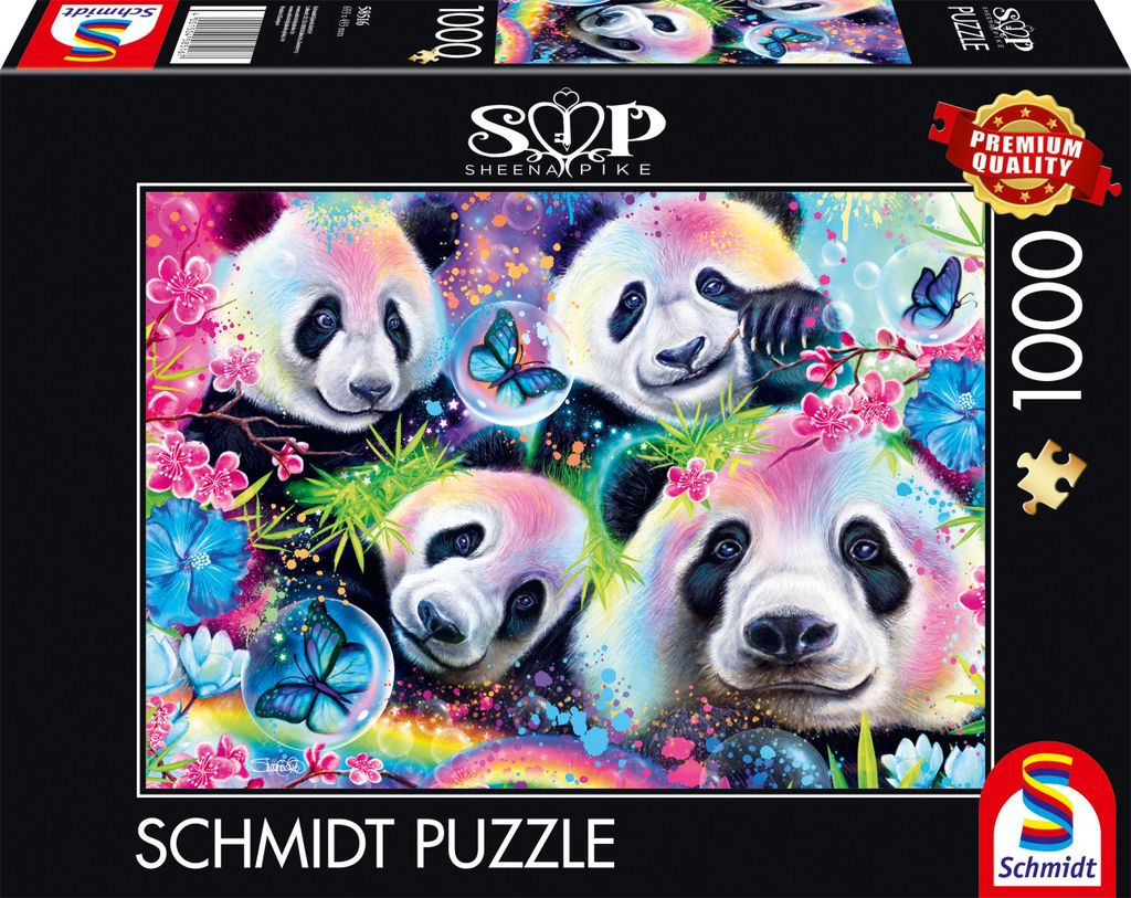 Schmidt Spiele Puzzle Sheena Pike Neon Blumen Pandas Produktbild 