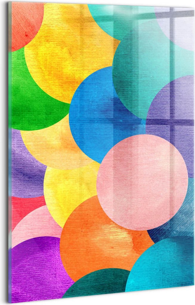 Designer Glasbild - Wandbild - Glas Bild - 20x30 cm - Abstrakte Kreise