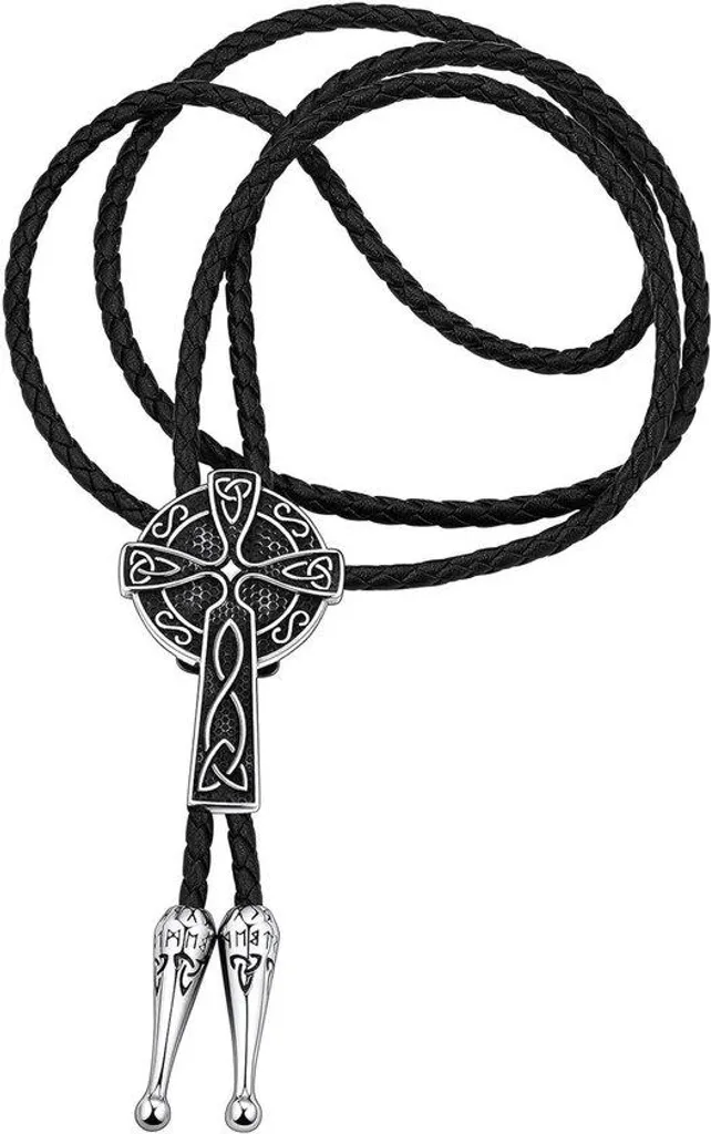 Finies les cravates serrées : optez pour cette cravate bolo cuir avec rune