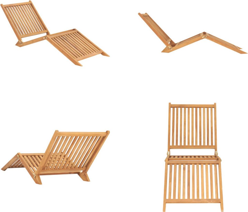 vidaXL Sonnenliege Massivholz Teak - Sonnenliege - Sonnenliegen - Gartenliege - Gartenliegen