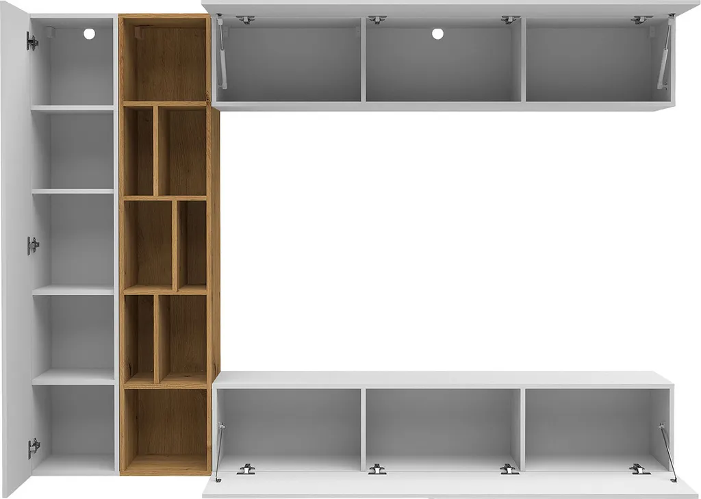 Armoire murale suspendue BLAFEL : Solution de rangement Blanc/Graphite - 2