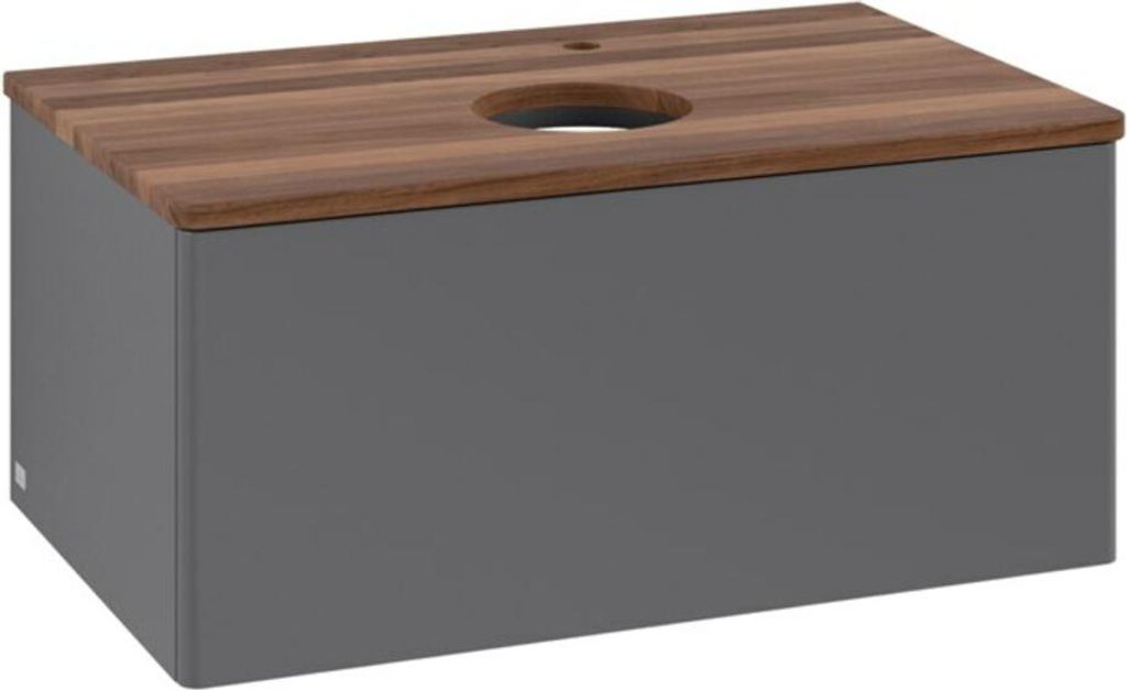 V&B Waschtischunterschrank ohne Frontstruktur -Beleuchtung Antao 80x36x50cm, HL, WBP w wa, Anthrac. m Lac