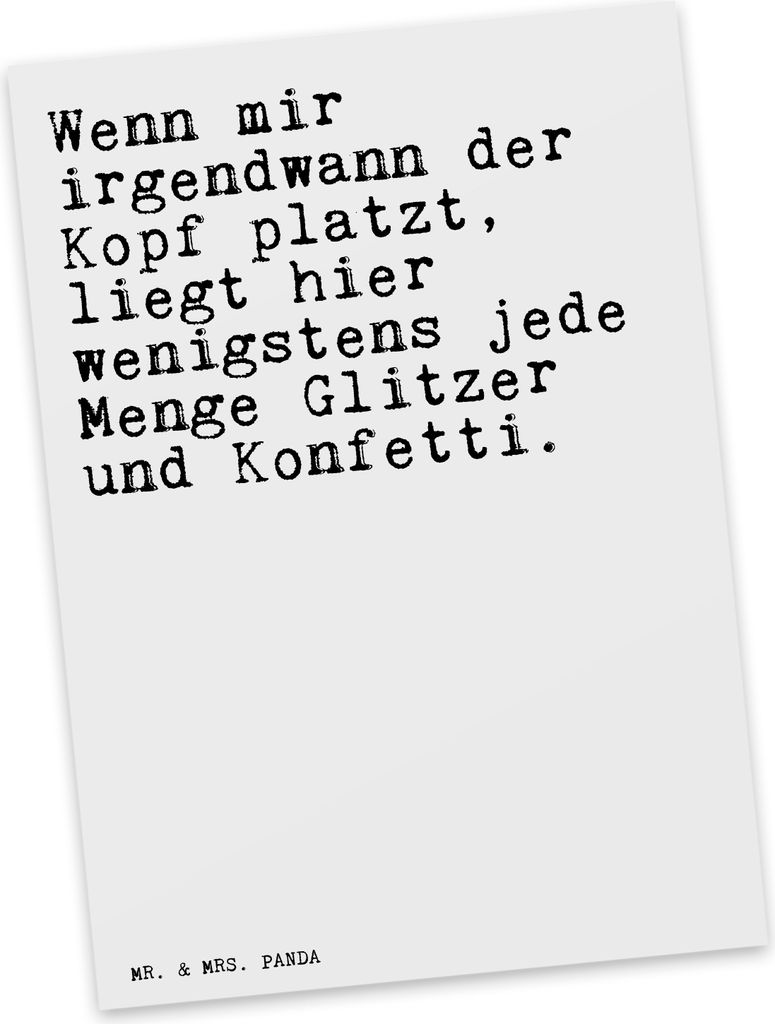 Mr. & Mrs. Panda Postkarte Wenn mir irgendwann der... - Weiß - Geschenk, Einhörner, einzelkarte, Einhorn, Grußkarte, Postkarten, Glitzer, Realit...