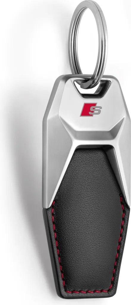 Porte-clés Audi Sport S-Line Cuir de Vachette avec Logo Gravé Premium